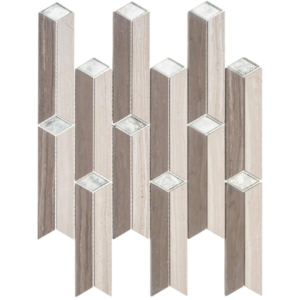 Andova Tiles SAMPLE-Ornate 1 in. x 9 in. Glass 3D Look Mosaic Wall Tile SAM-ANDORN995 - main